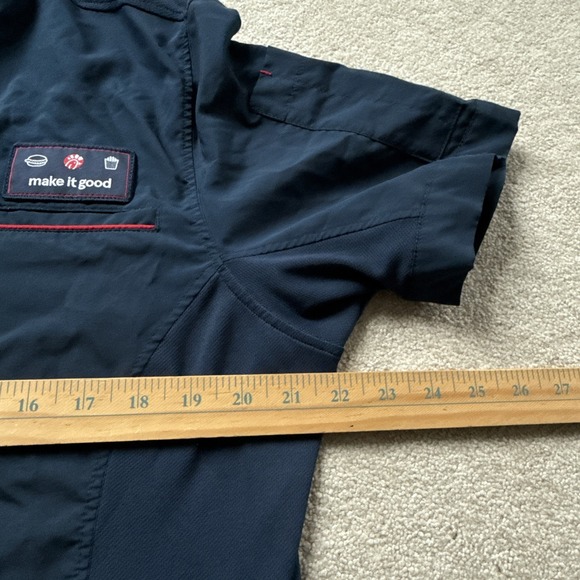 Oobe Team Style Adult Chick-Fil-A Chef Coat Zip Shirt Blue Uniform Men's L - Picture 4 of 9